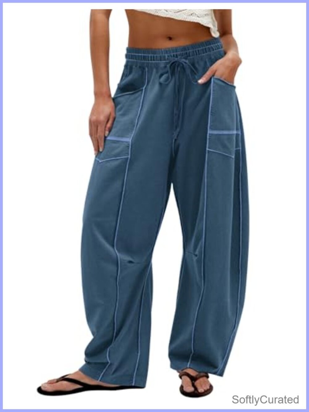 Wide Leg Drawstring High Waist Palazzo Lounge Pants Pockets
